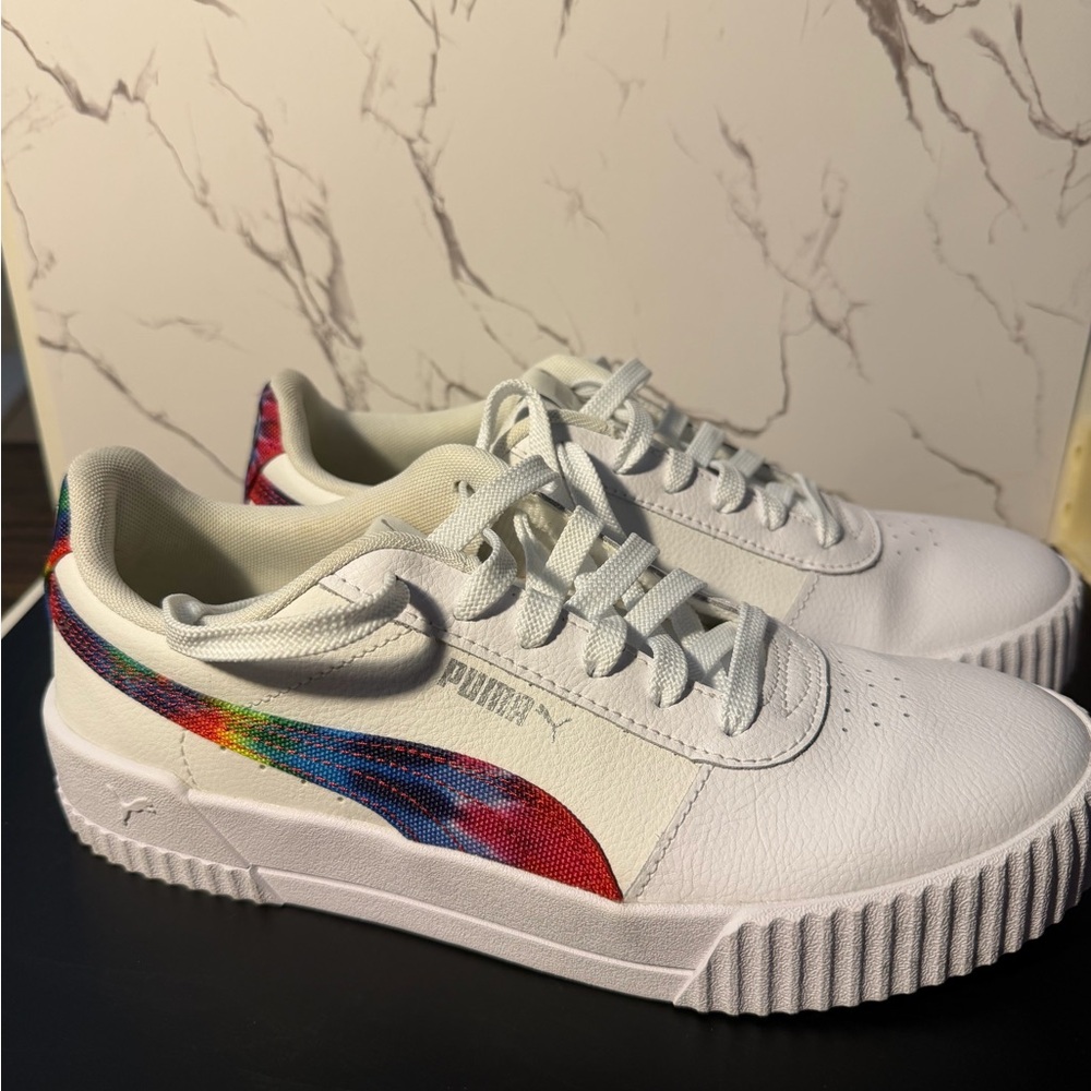 Puma White Sneakers with Colorful Accents